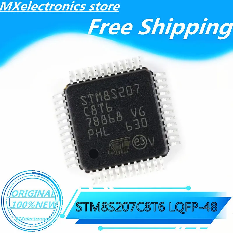 10PCS/LOT NEW100% STM8S007CBT6 STM8S007 LQFP-48 ORIGINAL -MCU Mainstream Value line 8-bit MCU 64 Kbytes