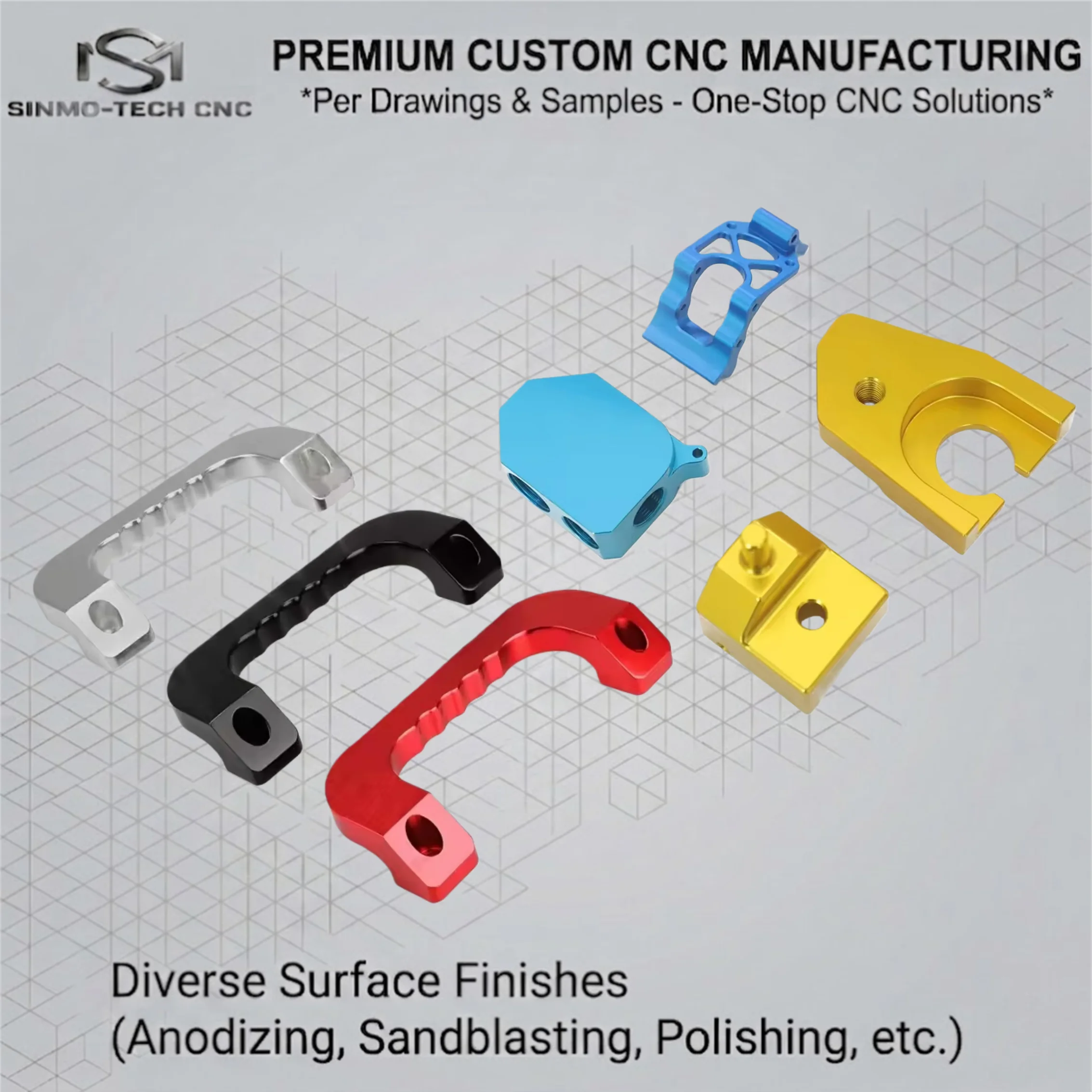 Custom 5-Axis CNC Metal Machining per STEP DXF Drawing, Aluminum Complex Structural Parts Milling Service, From 1 Piece