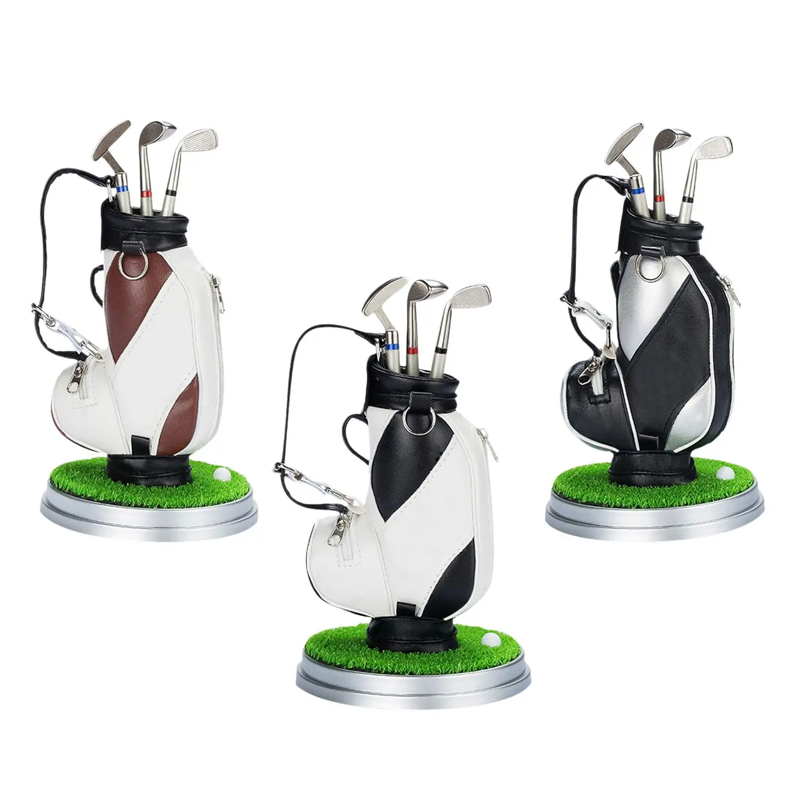 Golf Bag Pen Holder Mini Decoration Golf Bag Holder with Base Pencil Holder Event Souvenir Practical Novelty Golf Gifts for Men