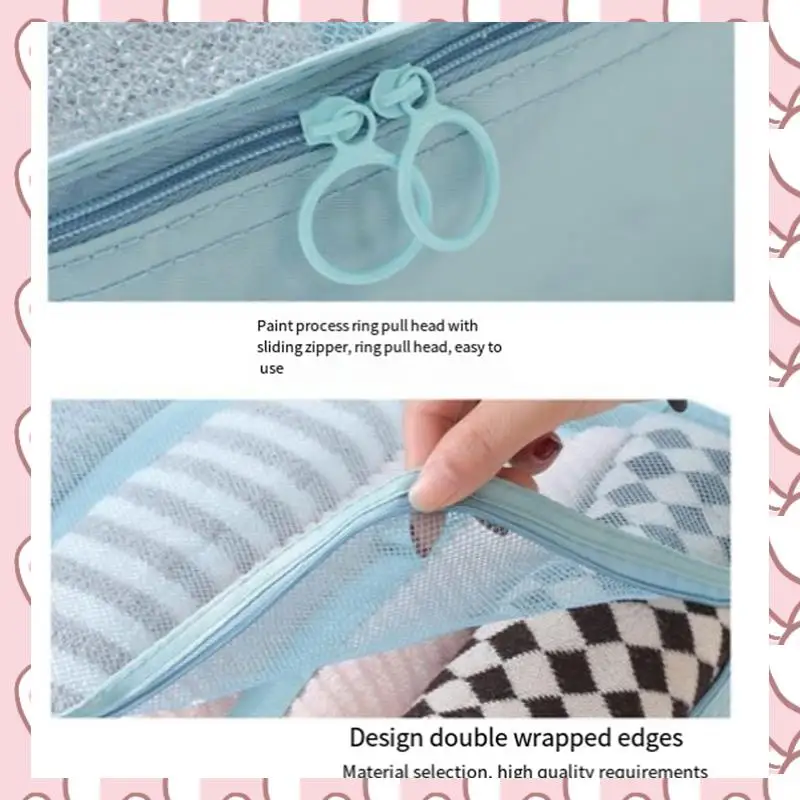 

HHTL Capacity Luggage Storage Bags For Packing Square Clothes Underwear Cosmetic Travel Fabric B 8PCS