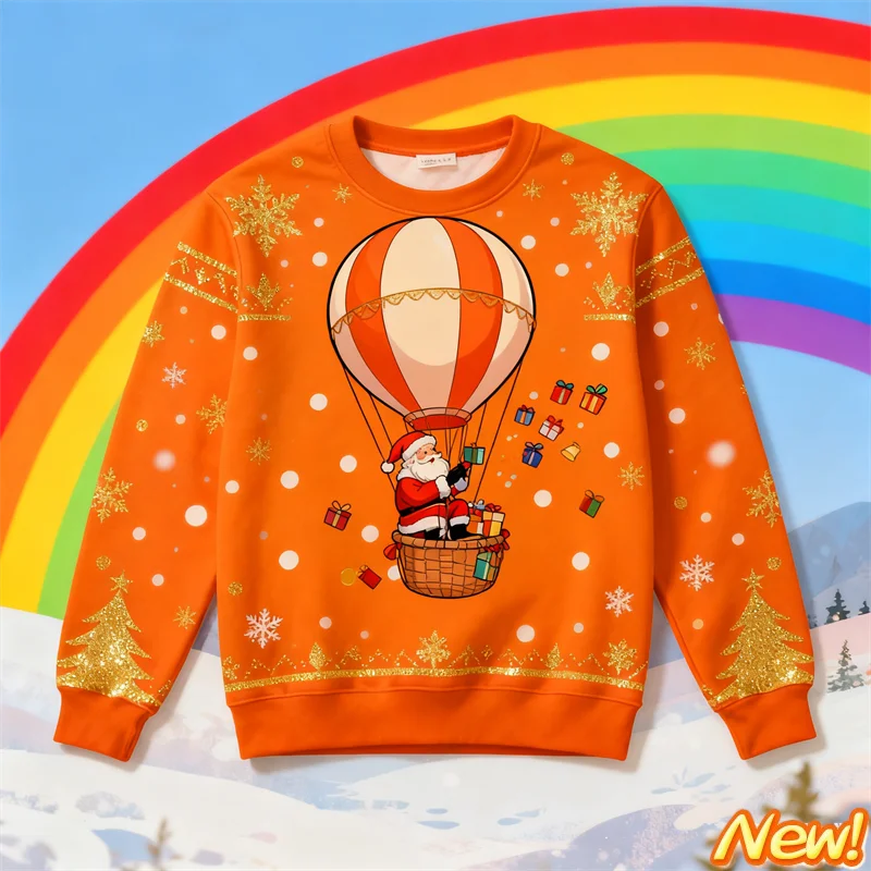 2026 جديد سانتا كلوز الجرافيك القبيح عيد الميلاد سترة ملابس عطلة غير رسمية ثلاثية الأبعاد مطبوعة عيد الميلاد بلوزات فضفاضة الشارع الشهير البلوفرات #5