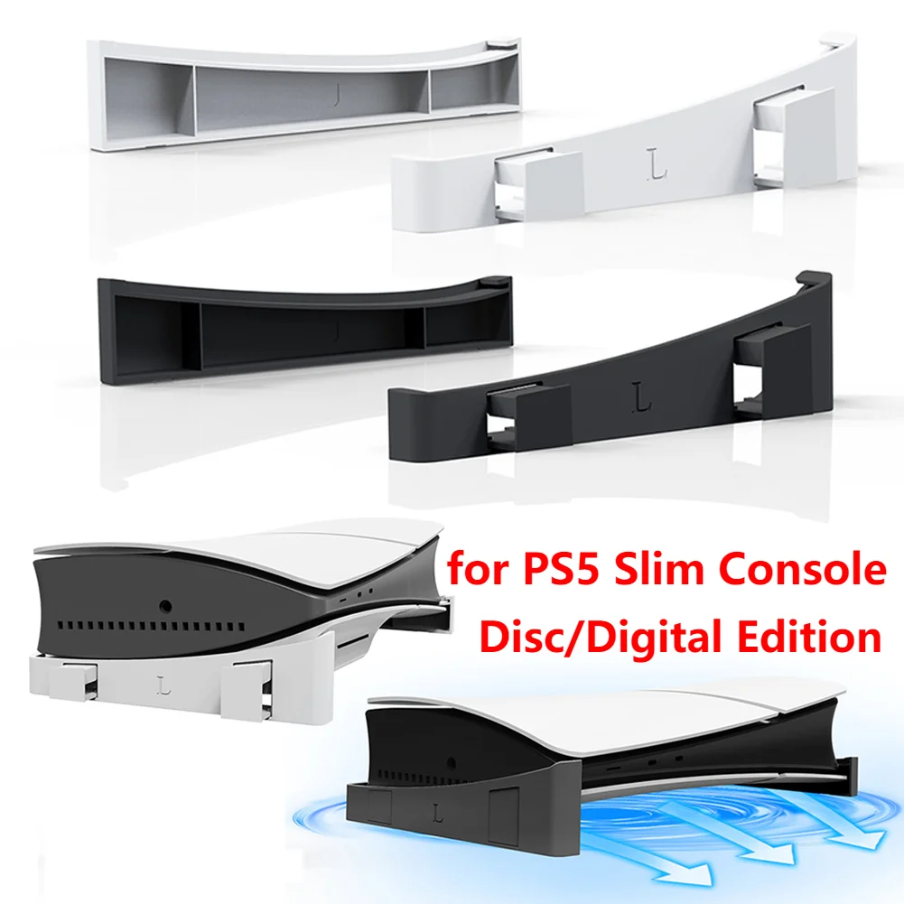 Horizontal Stand with Anti-Slip Mads Base Stand Holder Accessories Side Stand Base for Playstation 5 Slim Disc & Digital Edition