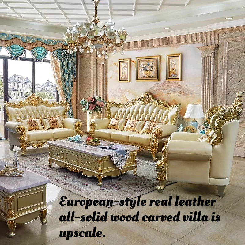 Luxury Modern Sofa Genuine Leather Nordic Corner Garden Sofa Armchair Puff Muebles Para El Hogar Living Room Furniture Set