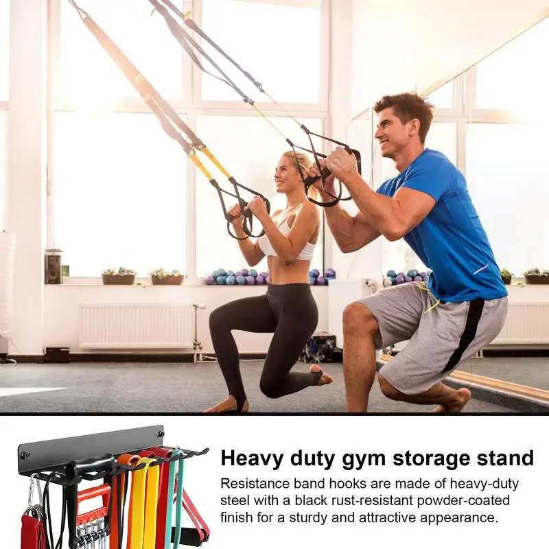 Gym Storage Hanger Heavy Duty Wall Mount Storage Rack Organizer Gym Equipment Hanger For Chains Barbell Bars Weight Belts