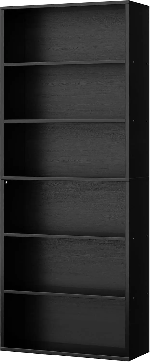 

6-Tier Open Bookcase, 70.6 Inches Tall, Modern Industrial Style for Home Office and Living Room Storage