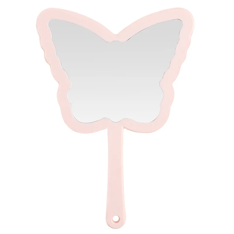 Espelho portátil em formato de borboleta com furo pendurado, espelho cosmético portátil hd para estudantes, presente, desktop, carro, banheiro