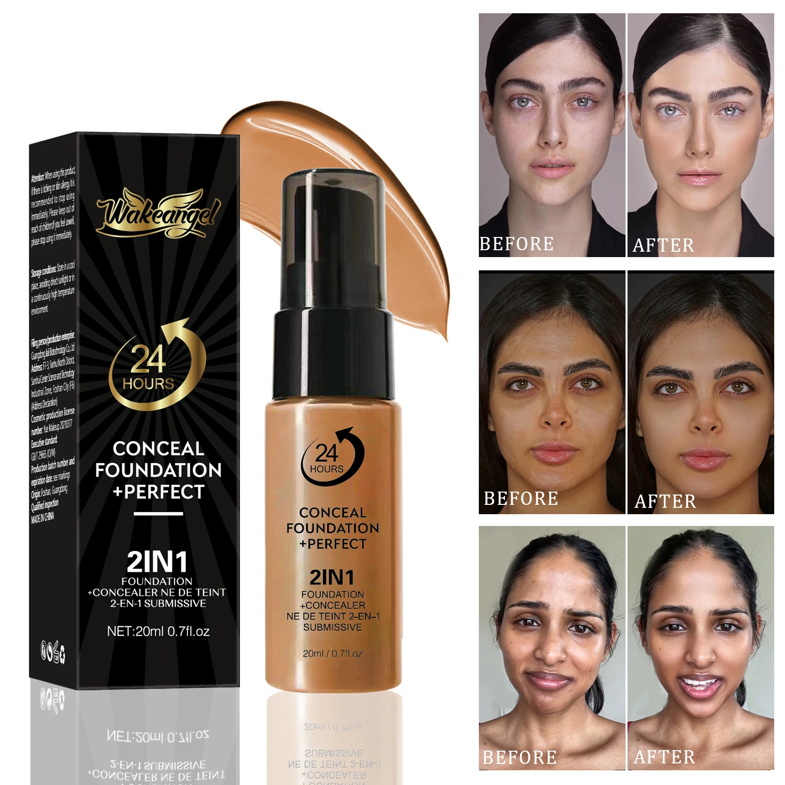 كريم أساس BB للوجه CC كريم للتحكم في الزيوت غير لامع مقاوم للماء وخافي عيوب يدوم طويلاً وقاعدة تغطية كاملة للمكياج الاحترافي #1