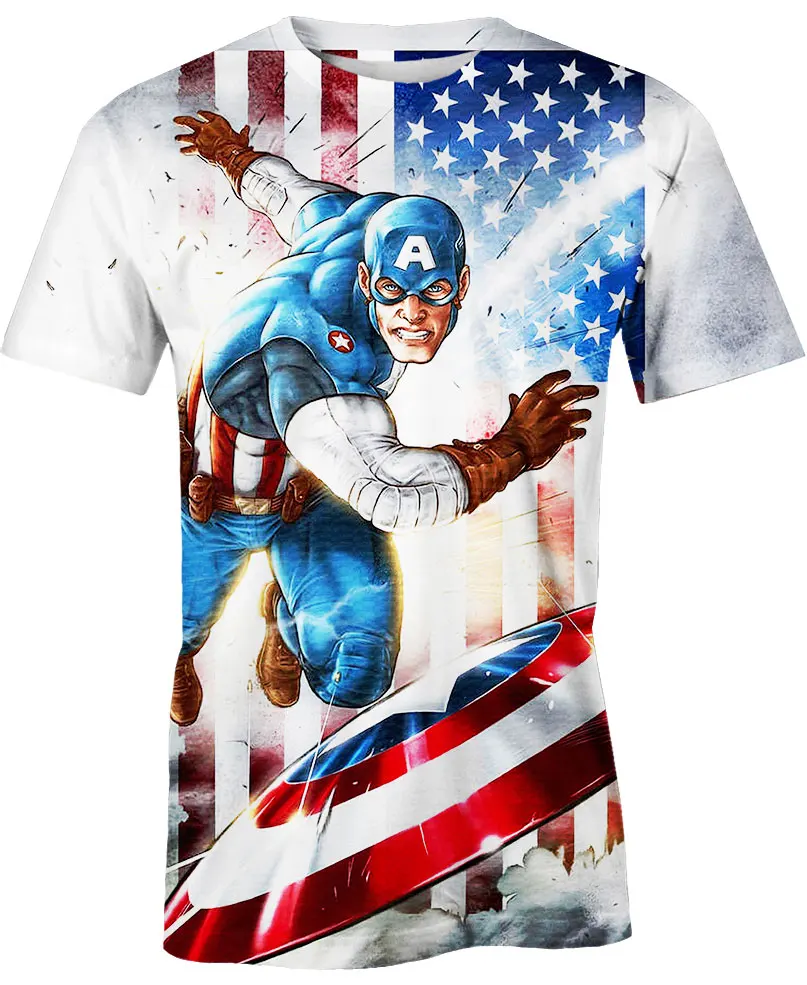 Deadpool Boy Girl T-shirt Captain America T-shirt 3D Printing Spider-Man Short Sleeve Marvel Men T-shirt Wolverine Mens Clothing