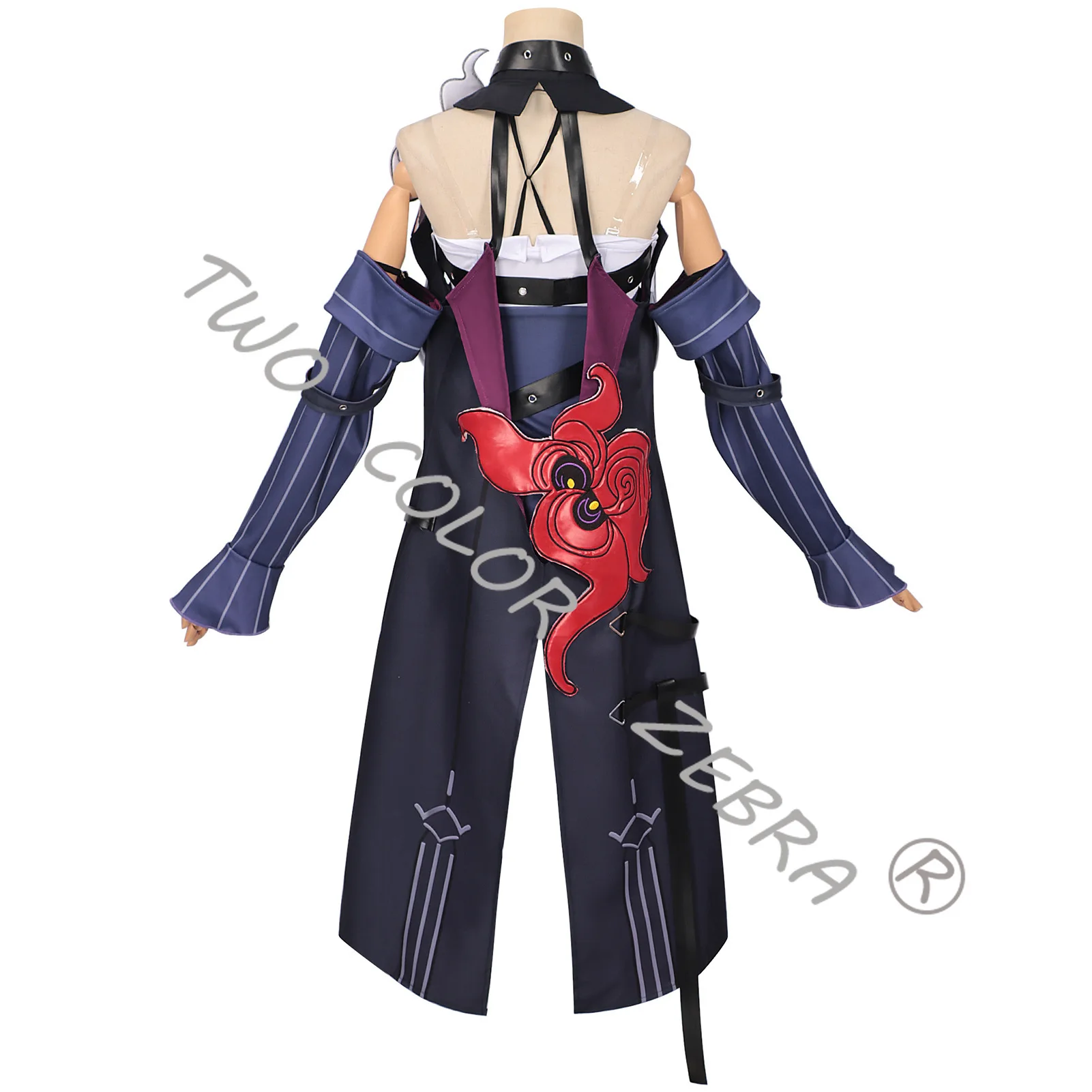 Game Neverness To Everness Fadia Lilinia Cosplay Costume Halter Collar Leather Straps Robe Dress Coat Accessory Set for Roleplay view 6