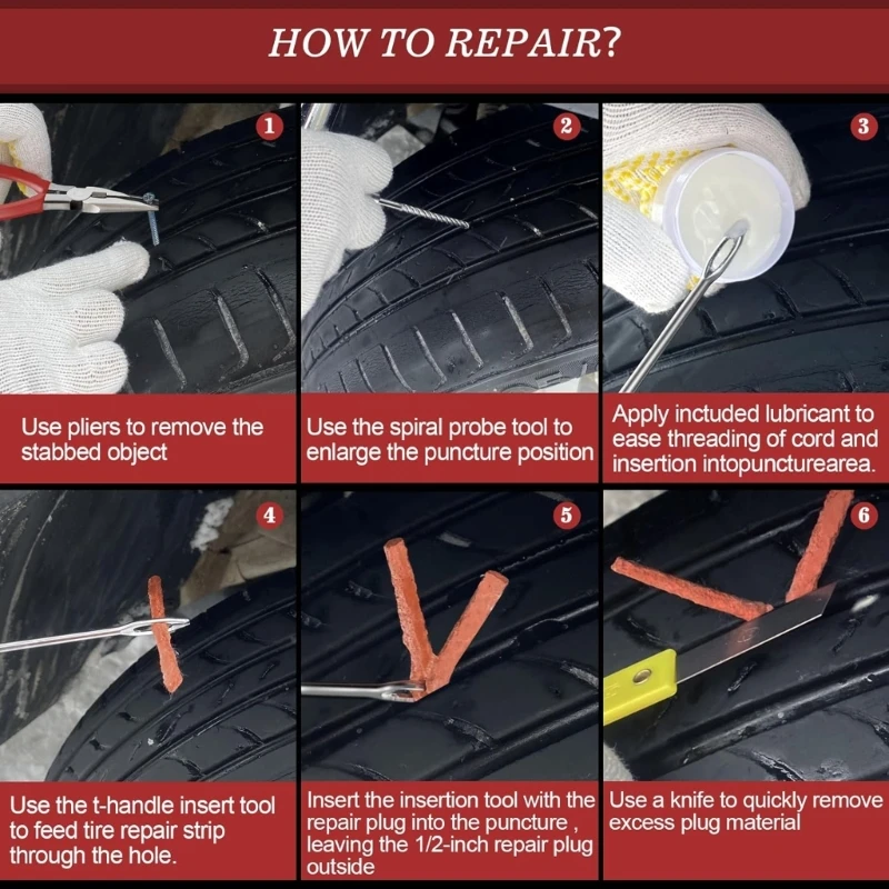 Upgraded Tire Repair set Essential Tire Fixing Set Comprehensive Repair set