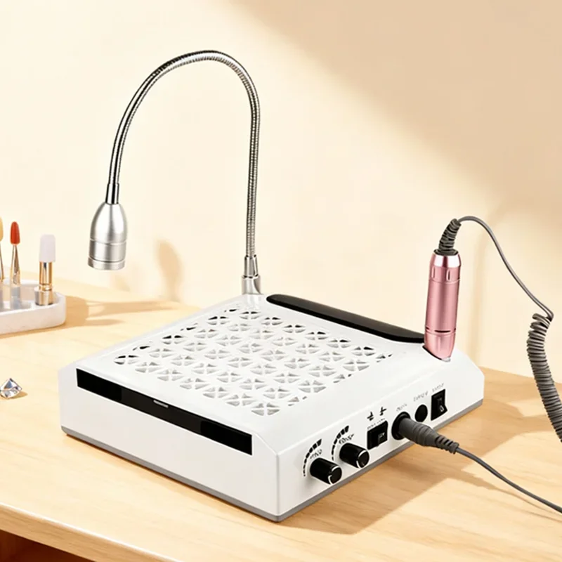 Machine à ongles professionnelle 4 en 1, collecteur de poussière, perceuse à ongles, lampe LED avec éclairage, outil haute puissance pour Salon d'art des ongles