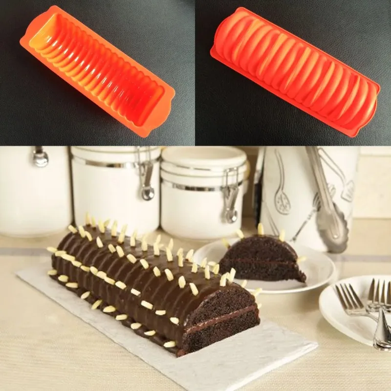 DIY Cylinder Caterpillars Bundt Cake Mousse Bread Loaf Silicone Mold Baking Pan Cake Pasty Tools Silicone Cake Pan Mold