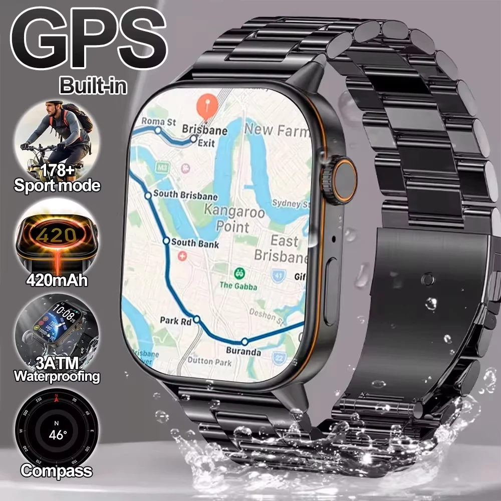

2025 Новые встроенные GPS мужские умные часы 2,01 дюйма с большим экраном AI Voice Bluetooth Call Спортивные часы Монитор здоровья Смарт-часы для женщин
