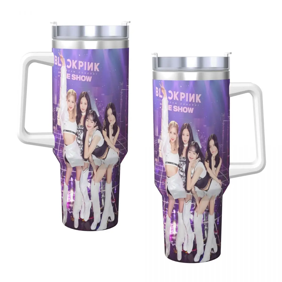 Jennie Rose Lisa Jisoo Stainless Steel Tumbler Driving Mugs Cup Large Capacity Mug Leakproof Cold and Hot Milk Tea Water Bottle