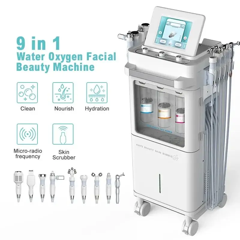 Hot Selling 9 In 1 Hydra Diamond Dermabrasion Facial Machine Water Oxygen Bubble Hydrodermabrasion Hydro Machine Beauty Spa