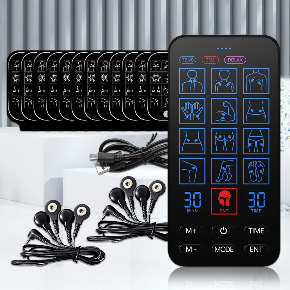 Tens Unit Professional Muscle stimulator 12 Modes EMS Muscle Stimulator Physiotherapy Tens Machines Equipment Body Massager