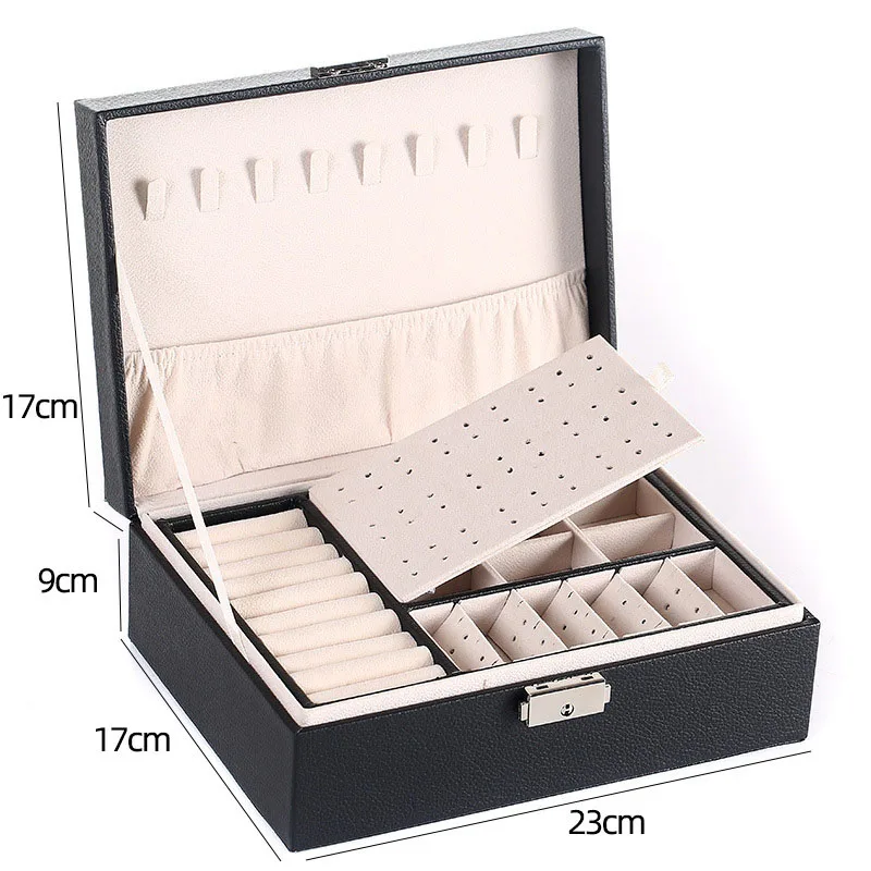 Double Lock Jewelry box Jewelry Box Stud Earrings Storage Box Necklace Ring Box Jewelry Box Hand Jewelry Box