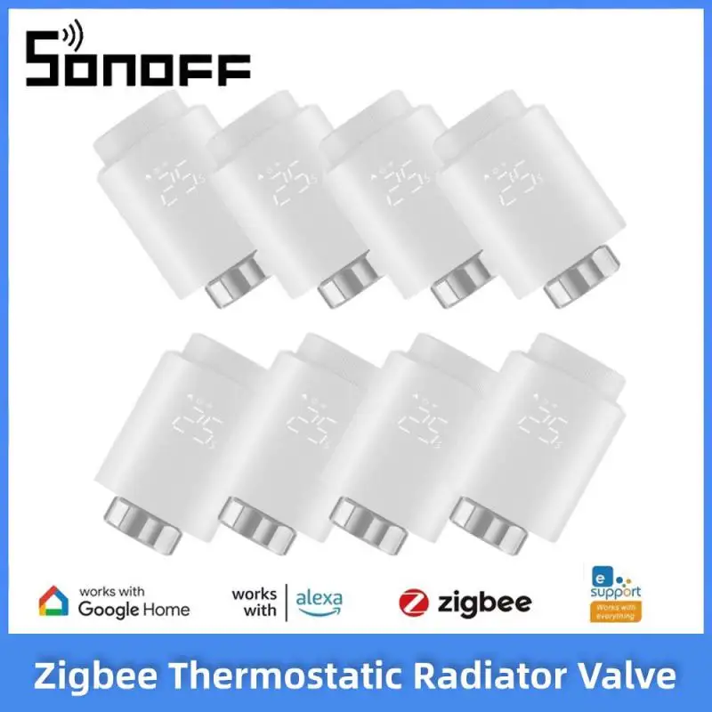 1-6PCS SONOFF TRVZB Zigbee Thermostatic Radiator Valve Smart Home Heating Froest Protection Remote Group Control eWeLink Alexa