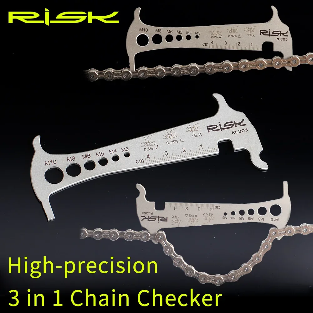 MTB Bike Chain Wear Indicator Three-in-one Chain Measurement Checker Ruler Bicycle Chains Gauge Portable Caliper Cycling Parts