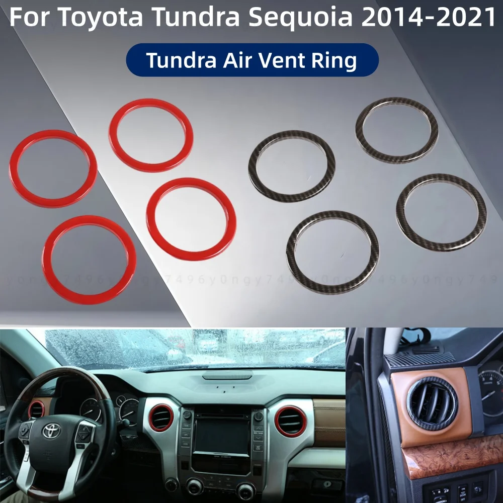 

Car Stickers Styling Tundra Air Vent Ring For Toyota Tundra Sequoia 2014 2015 2016 2017 2018-2021 Decoration Accessories
