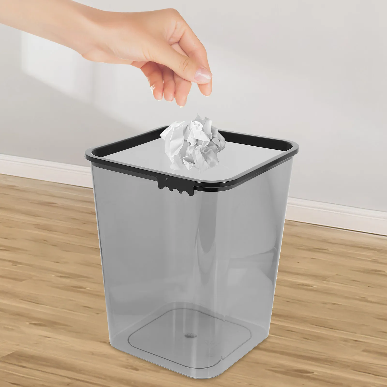Heavy Duty Trash Can Press Ring Square Design Plastic Bag Holder for Garbage Cans Easy Fit Removable Smooth Finish Trash Can