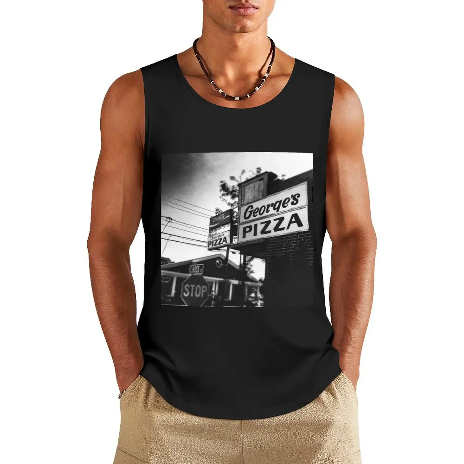 

George’s Pizza-Harwich Port Tank Top gym training accessories Short sleeve