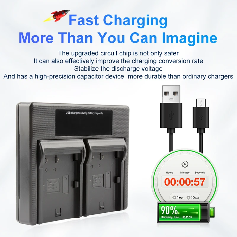 BP-511A BP511A BP-511 BP511 بطارية LCD USB المزدوج شاحن لكانون EOS 40D 5D 50D 20D 300D 10D 30D 5D مارك I