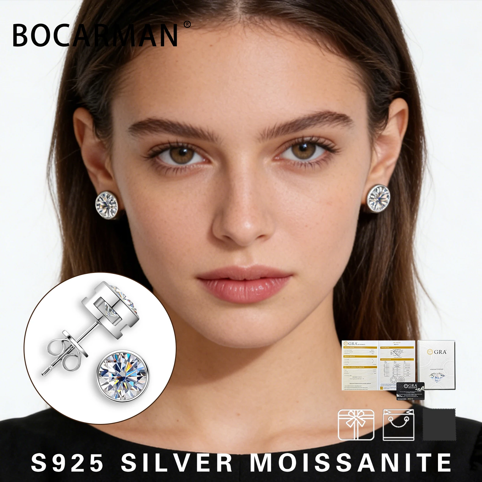 

BOCARMAN New Arrival S925 Sterling Silver Bubble Stud Earrings Women Fashion Minimalist Cute Dainty Earrings Hypoallergenic Gift