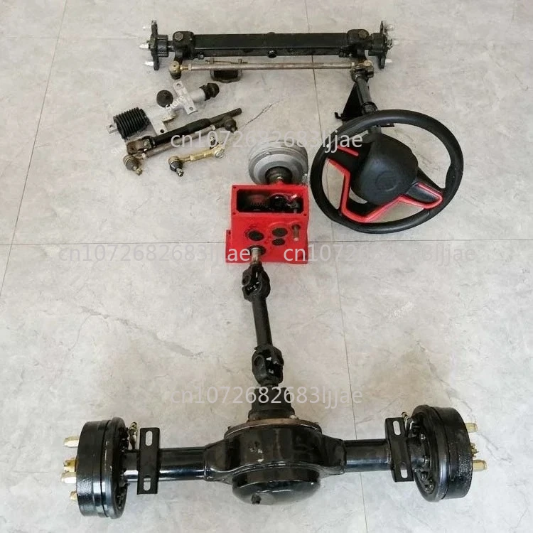 three-wheel and four-wheel accessories gearbox，DIY Agricultural vehicle four-wheel drive tire walking chassis