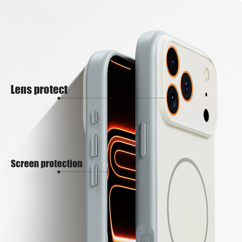 Red Cherry Patterned Magnetic Phone Case For iPhone 17 Pro Max 16 15 14 13 Pro Max For Magsafe Wireless Charge TPU Hard PC Cover view 4