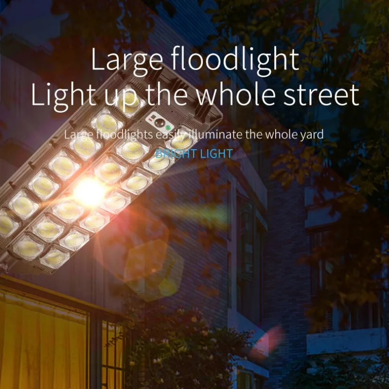 Farola Solar para exteriores con Sensor de movimiento, luces LED de inundación, IP66, impermeable, lámpara de seguridad LED para jardín y patio, 20000LM