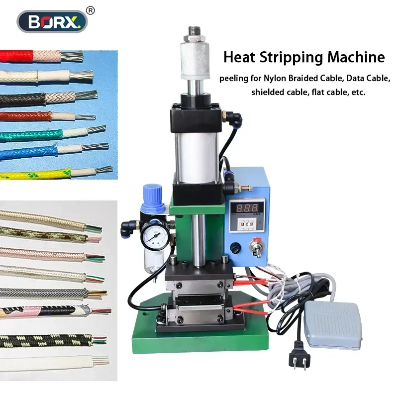 

Pneumatic Heat Stripping Machine Nylon Data Cable Peeling Braided Mesh Shielded Wire Vertical Hot Stripper