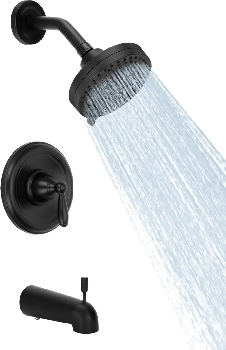 

Matte Black Shower Trim Kit, Multi-Function High Pressure Shower Head, Easy Install, Compatible with 2510 Series Valves