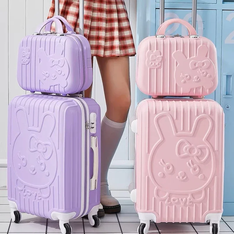 New children Lovely Rolling luggage set women trolley suitcase girls spinner brand carry ons luggage travel bag with handbag