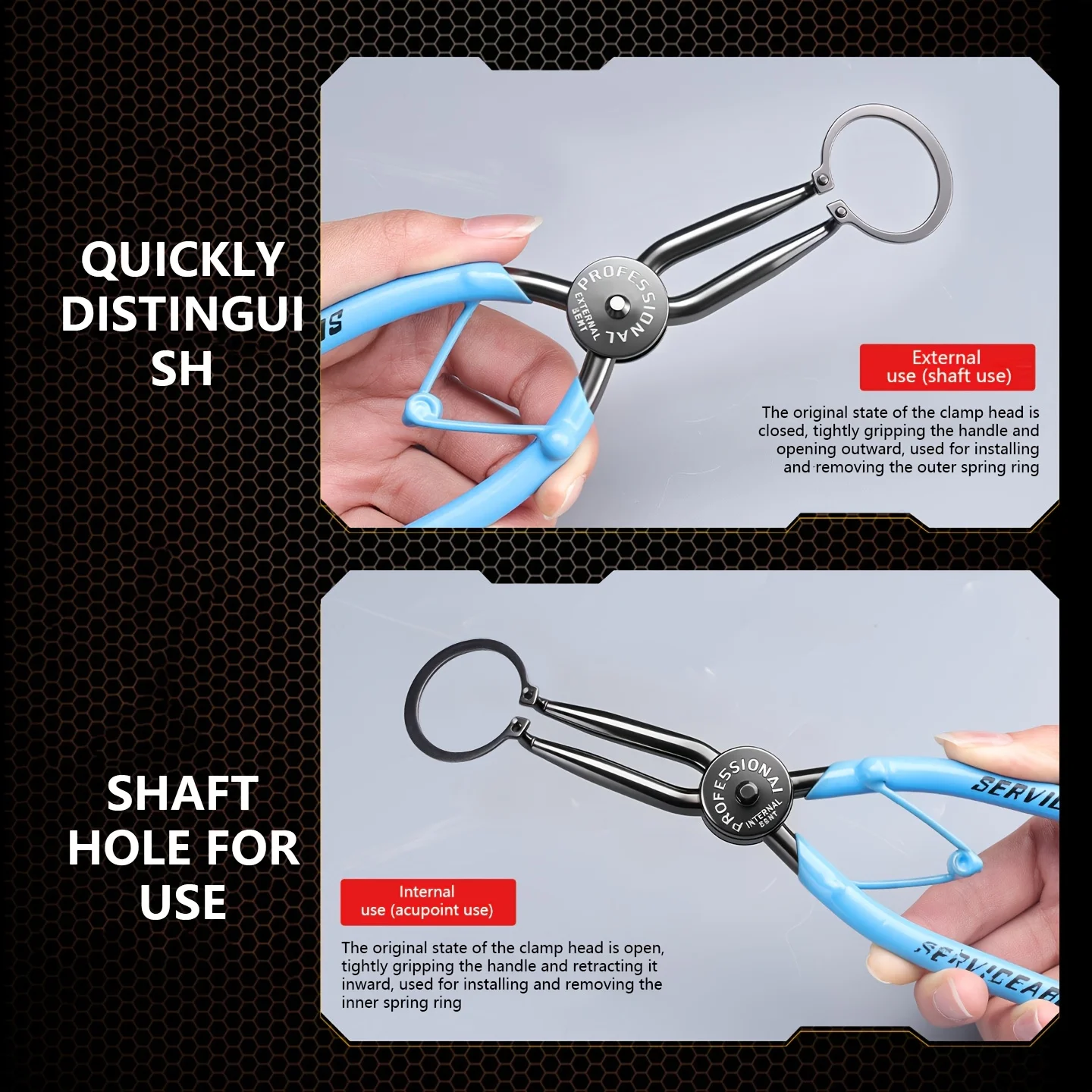 7 Inch Heavy Duty Circlip Pliers Straight Elbow Type Snap Ring Pliers Anti-slip Handle Elbow Circlip For Motorcycle Repair Tool - view 3