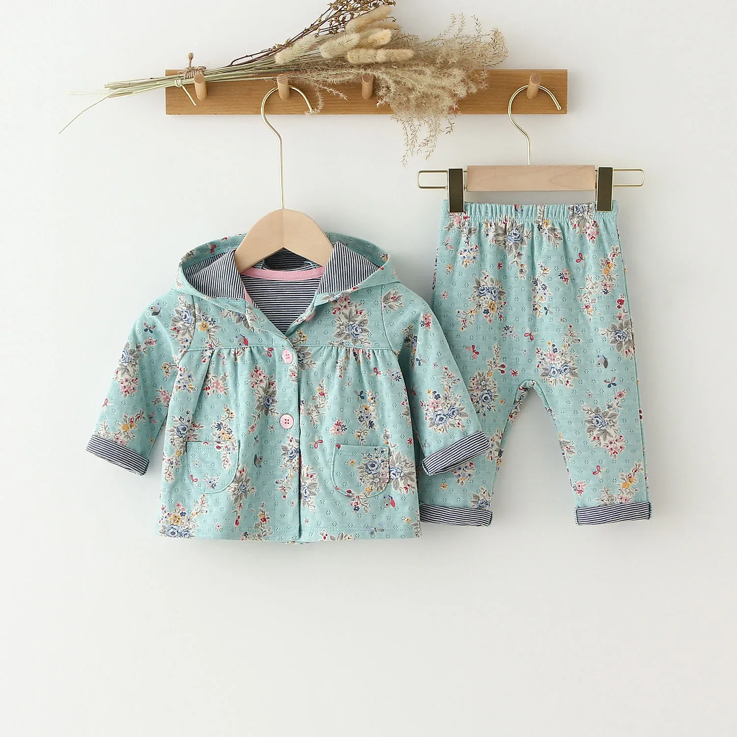 Baby Girl Clothing Set Spring Autumn Infant Girl\'s Two-piece Suit Toddler Baby GIrl Coats + Pants Newborn Girl  Outfits