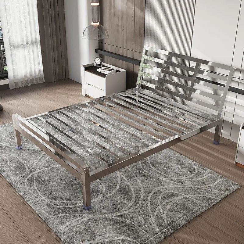 LTT 304 stainless steel bed bedroom backrest odorless non-wrought steel frame bed frame double bed