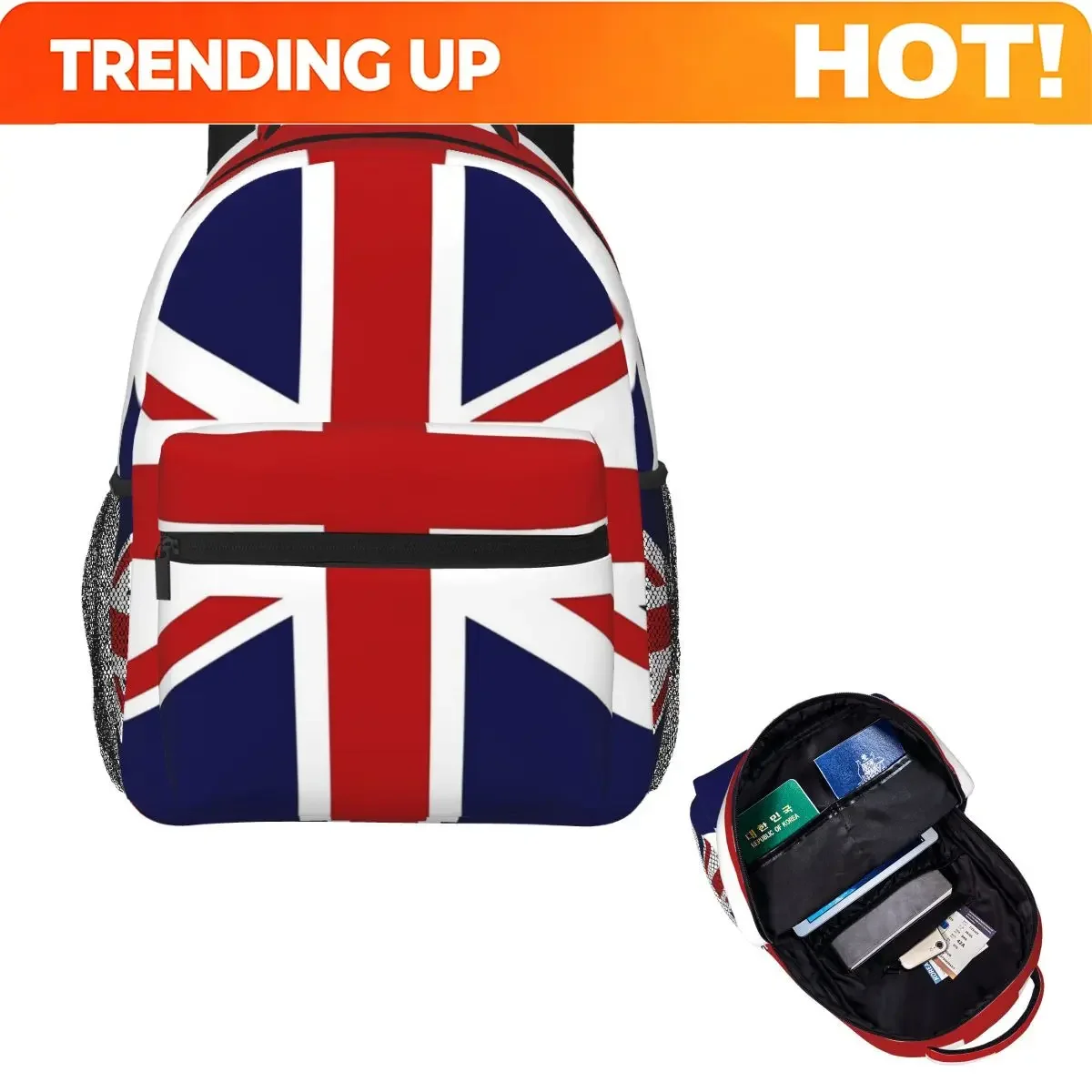 Custom Bag Union Jack Flag Of The UK Backpack Hot Sale Daypack Large Capacity Boys Girls BookBag School Bag Shoulder Bags For Me
