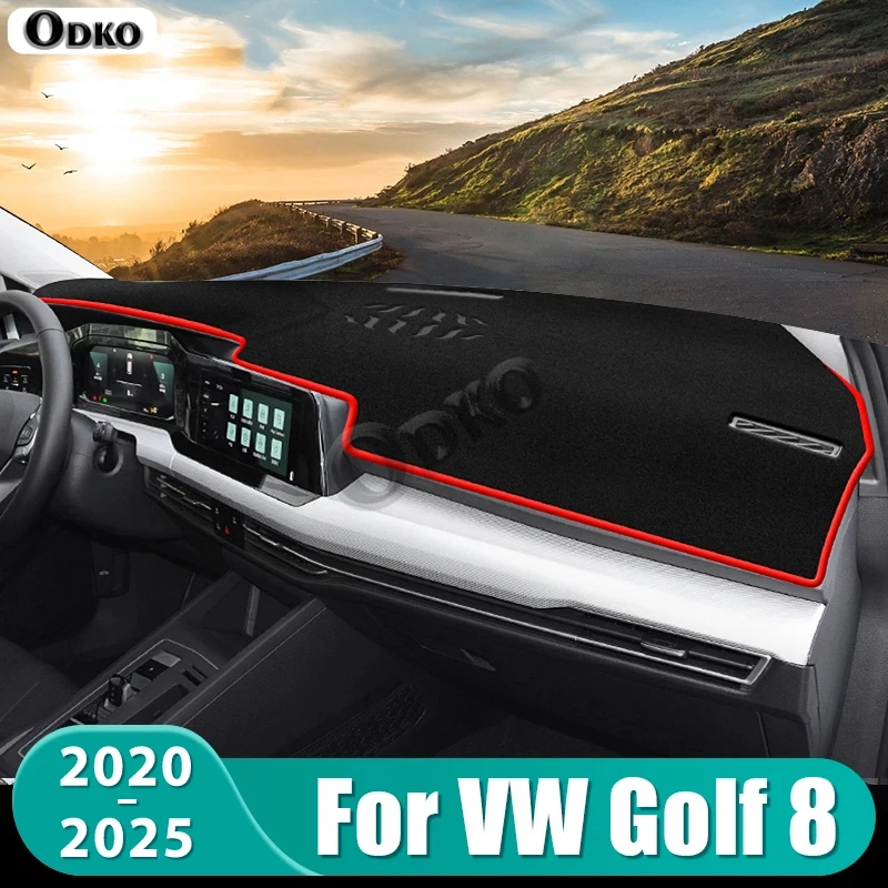 Image of Für Volkswagen VW Golf 8 MK8 2020 2021 2022 2023 2024 2025 Golf 8 R GTI Auto Dashboard Matte Sonnenschutz Nicht-slip Abdeckung Zubehör
