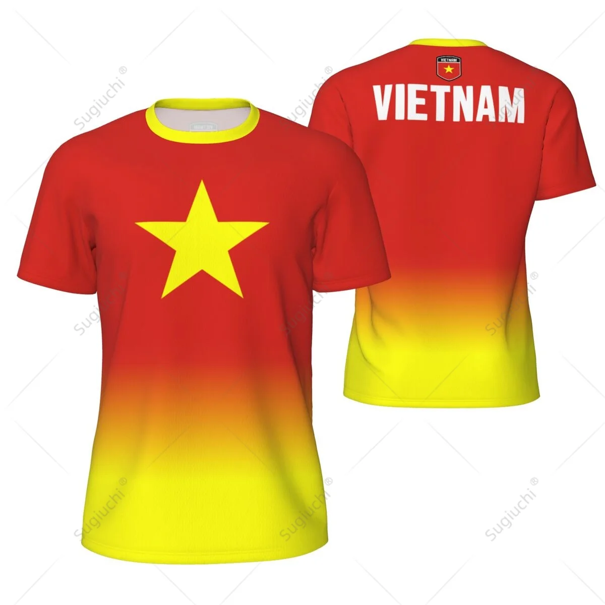 Sports Mesh T-shirt Vietnam Flag For Running Bike Soccer Tennis Football Fitness Tees 3D Printed Custom