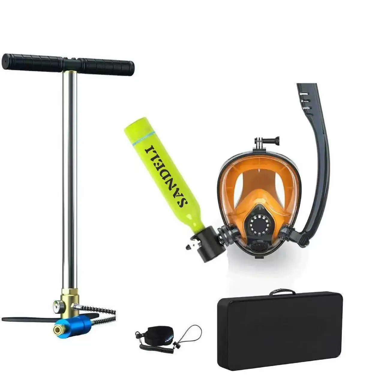 

2026 New Style Factory Wholesale SANDELI Green Underwater Diving Equipment Set 0.5L Mini scuba Por.