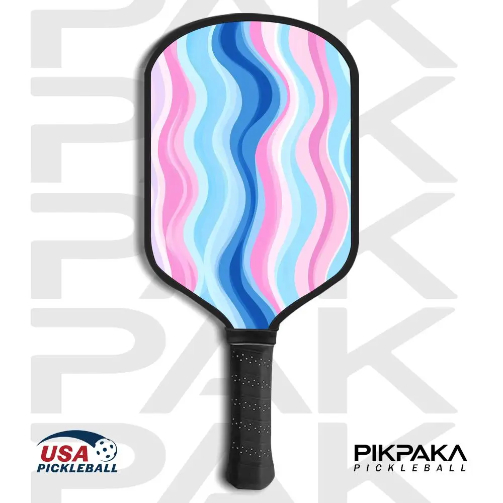 

Blue and pink combination Pickleball Paddle USAPA Approved T700 Carbon Fiber Unibody Thermoformed with 16MM Honeycomb Core