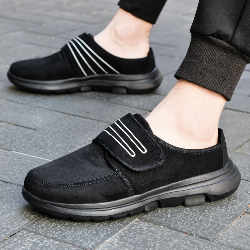 Mens Casual Shoes plush Winter Warm Plush Unisex Women Shoes Cloth Walking Half Slippers Indoor Outdoor men shoes