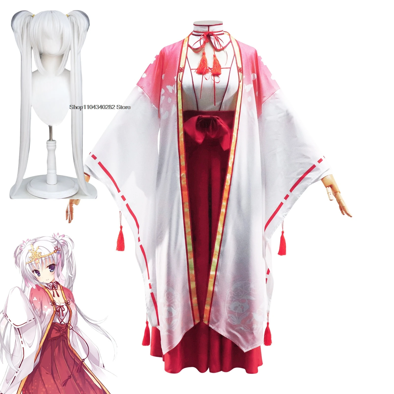 Senren*Banka Cosplay Tomotake Yoshino Anime Game Costume Japanese Kimono Dress Uniform Wig For Halloween Christmas Customized