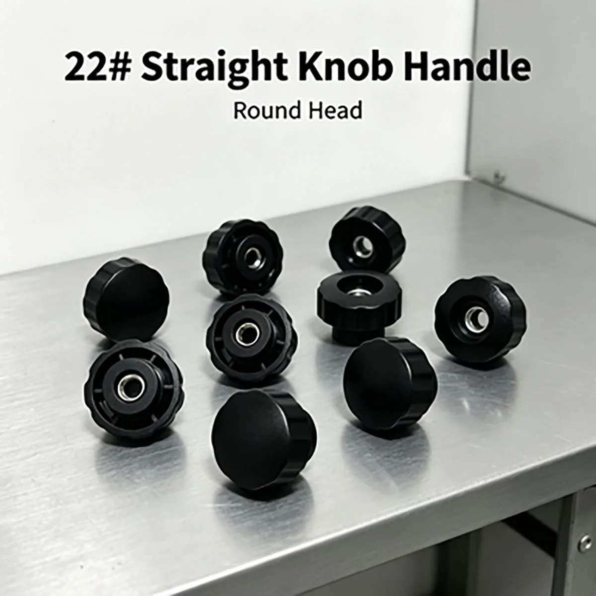 22# Straight Grain Round Handle Adjustable Knob Screw, Plastic Rubber Head Hand Twist Bolt for Manual Adjusting & Locking