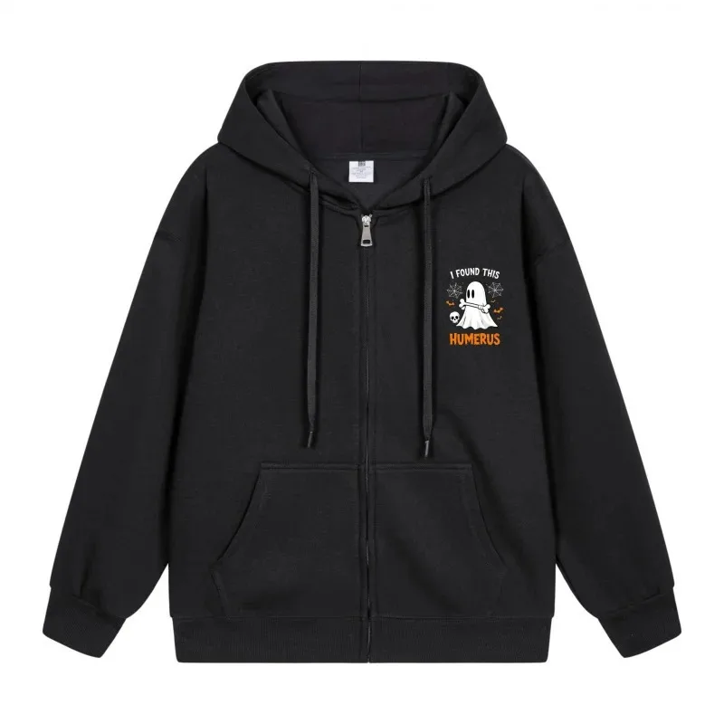 Sudadera con capucha con cremallera para hombre, Logo de los cazafantasmas en abrigo negro, sudadera de moda, sudadera informal de Hip Hop Unisex, ropa de calle de lana para Otoño e Invierno