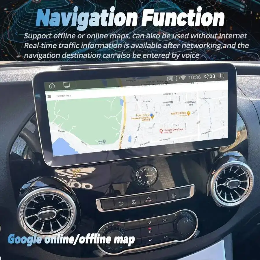 

12.3-дюймовый стереоприемник с GPS-навигацией, DSP, видео для Mercedes Benz Vito 116 W447 2016, Android 14, Carplay, автомобильная магнитола 2DIN