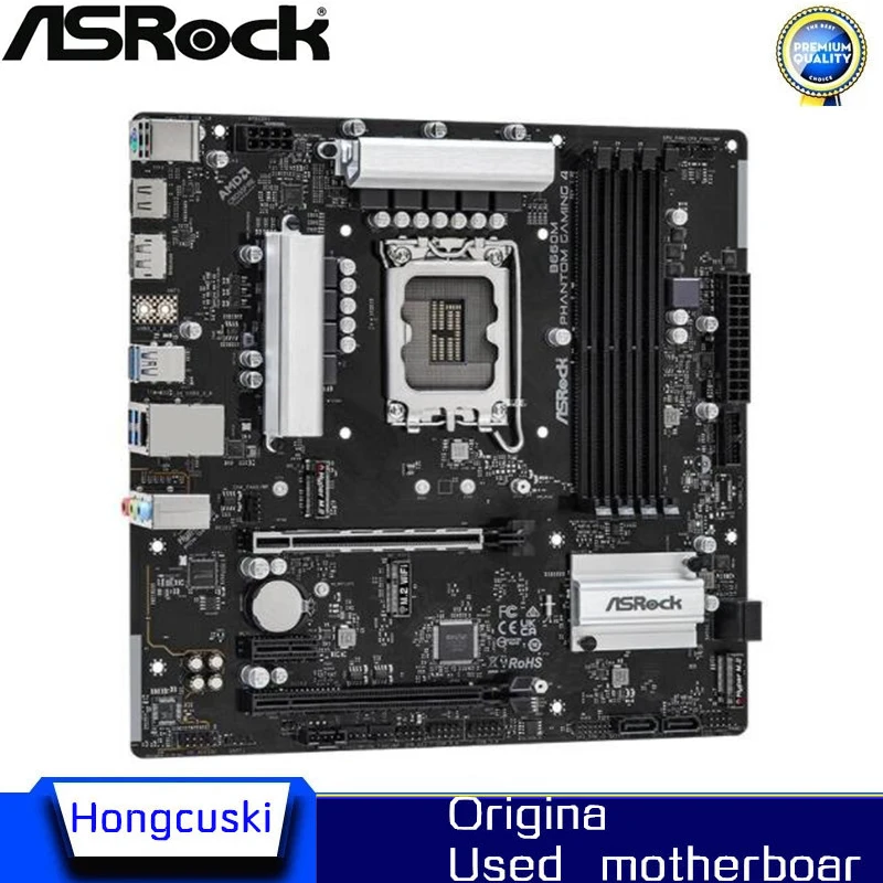 Used B660M For ASROCK B660M Phantom Gaming 4 LGA 1700 DDR4 Motherboard B660 Supports CPU i5 10400f i3 12100f 12400f