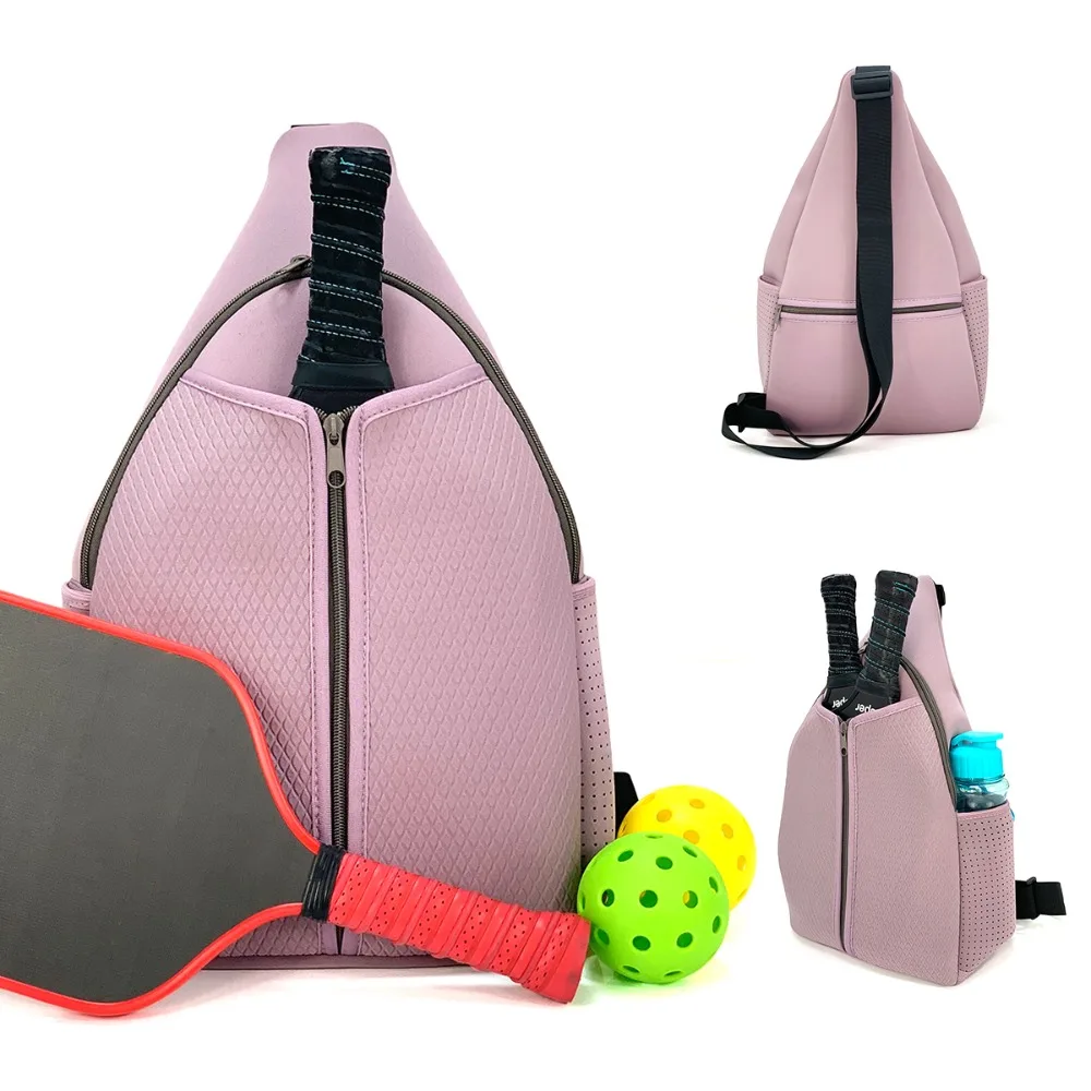 Large Capacity Pickleball Rackets Backpack Holds 2 Rackets Breathable Pickleball Paddle Sling Bag Lightweight