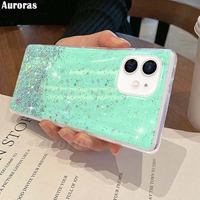 Skinlee For OPPO Reno 12 Pro 5G Case Solid Color Glitter Sequins Cover For OPPO Reno 12F 4G/5G Back Casing